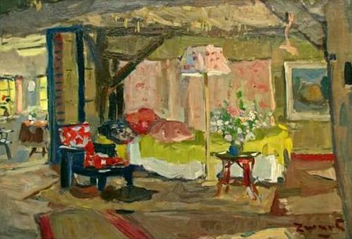 Interieur of the artist Stien Eelsingh , Staphorst    -   A.J.Zwart , 1941. Dutch, 1903-1981Oil on c