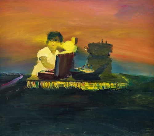 jareckiworld:Qiu Xiaofei  —  Film Projection  (oil on canvas, 2003)