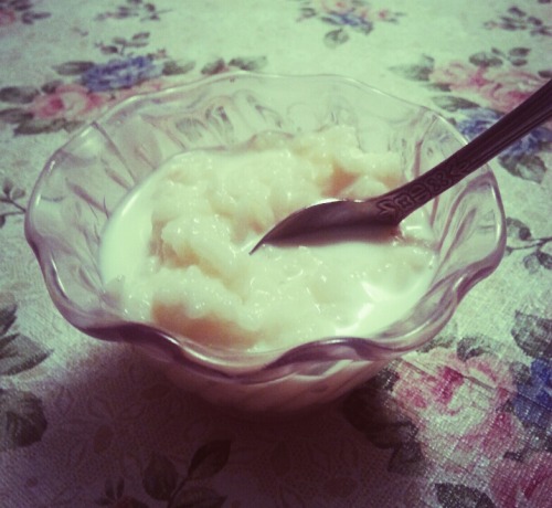 Some Milk With Rice!!! Yum Yum!! :) It's Perfect For A Cloudy Night Like This ♡♡♡♡