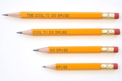 modmad: ian-haywire:the-a-j-universe:theartivistic: Pencils produced in the 1990s with the anti-drug