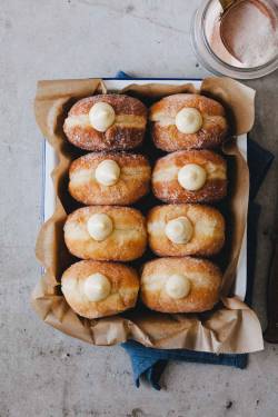 sweetoothgirl:  DOUGHNUTS WITH RICH VANILLA CREAM