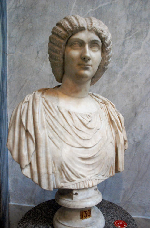 Portrait of empress Julia Domna. Early III century AD. Bust is modern. Mable. Musei Vaticani. Inv. 2