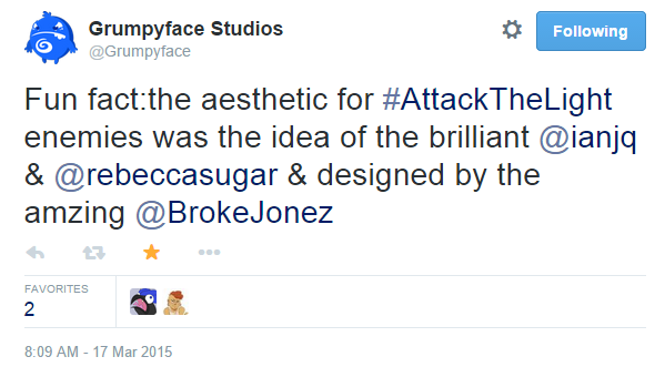 Some tweets from Grumpyface Studios about the upcoming Steven Universe app RPG Attack
