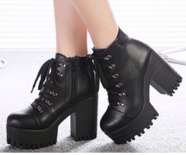 High heel motorcycle boots women