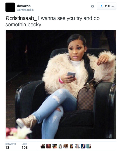 writeyourheartscontent:  thechanelmuse:  Every time. Try me and I’ll hit that Ashanti routine   😂😂😂😂 