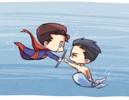 perooooo:  A short story about Superman saving mermaid Bruce and bringing him back