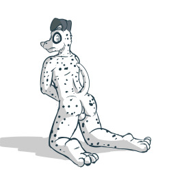 Sketch Request - View of an anthro dalmatian’s butt 