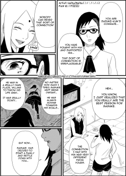 thisisutl:  Artist: Sa/Ku/Ra/Ba (さ/く/ら/ぶ)Source: Click HereOriginal English Translation: UnknownPart 1/Part 2Just to set things straight: I am not a big SasuSaku shipper. But a friend of mine asked me to fix a translation he found of this on the