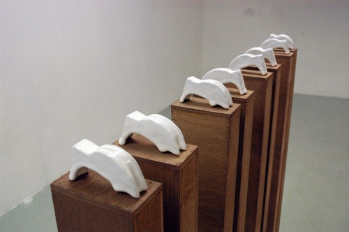 susiepentelow:  Untitled (Remnants of a Ritual), 2013. Glazed porcelain, plywood; 120 x 140 x 14 cm.  