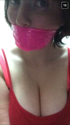 ducttapedgirls:  This beautiful girl was kind enough to send me some gag photos last night. If anyone would like to help the page more.. Message me on how you can send in your submissions. ;) 