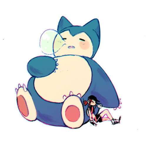 brittsart: Just a girl and her snorlax!