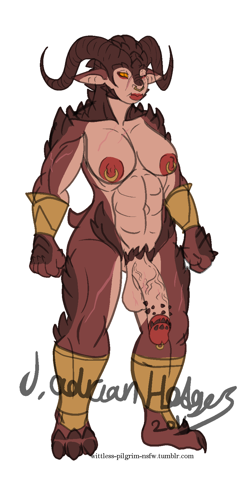 wittless-pilgrim-nsfw:  heres a random dragon/demon hyrprid warrior, looks a bit