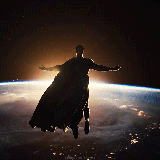 Henry Cavill Superman Flying Surrounded By Clouds GIF