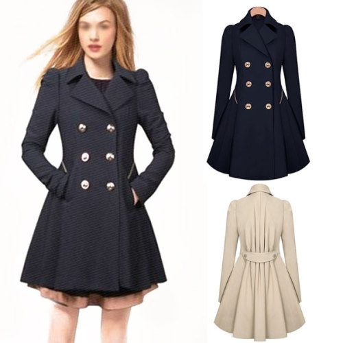 lovelylovelyhahastrawberry: WANT ONE COAT? Woolen Cape Trench Coat Irregular Hem Coat Belt Co