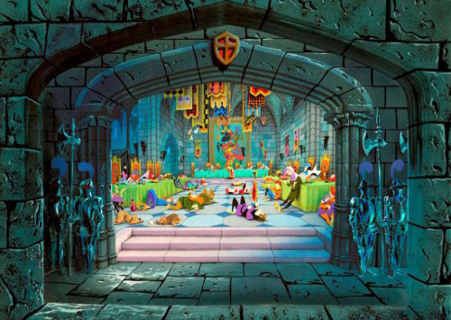 More concept art by Eyvind Earle for the Sleeping Beauty Castle Walk Through. Also included is the g