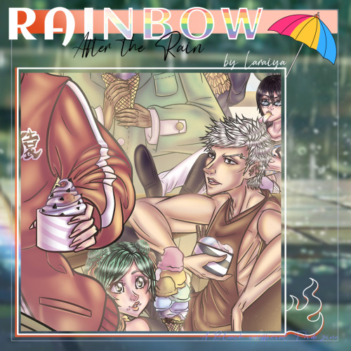 pridebleach:

🌥️🌈After the rain, @kenpachiofsquad10 ’s preview shines through…🌈🌥️Another piece featuring a big gathering ! I’m sure you’ll all want a bite of these ice creams 🍧 #BANGS FISTS ON THE TABLE  #i am EXCITED  #Rainbow: after the rain  #BLEACH PRIDE ZINE
