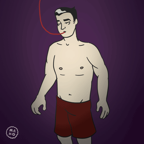heavyryan:  fatmaho:   a vampire getting realllly fat from people’s blood. (he’s