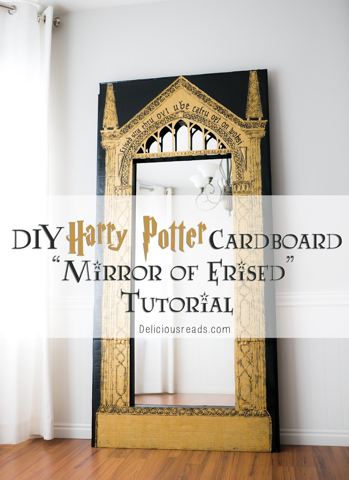 teaahnuh:  truebluemeandyou:  DIY Cardboard Harry Potter Erised Mirror Tutorial and