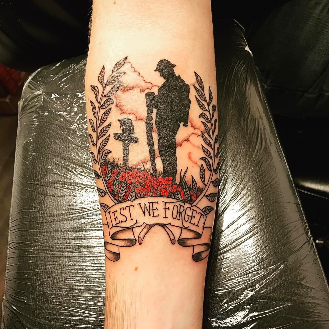 Tattoo uploaded by the tattoo studio louth  Lest we forget full wrist band   Tattoodo