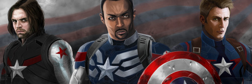 nartnart:Captains of America: Sam Wilson, Steve Rogers, Bucky BarnesSee my portfolio and my instagra