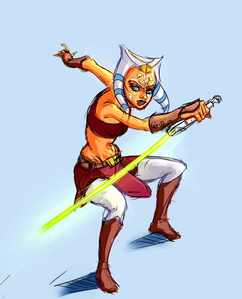 vimes-da:  Ahsoka Tano, for daily sketch challenge. Drawn from one of the reference pictures provide