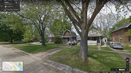 Houses on the edge of York Road Park, Guelph