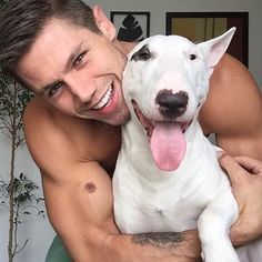 genesis950:  Hot guys & their dogs   Male Models and dogs