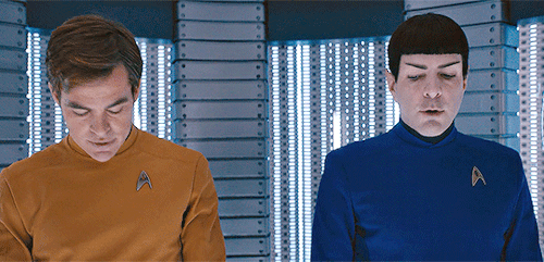 aoskirk: Kirk and Spock↳ mirrored shots