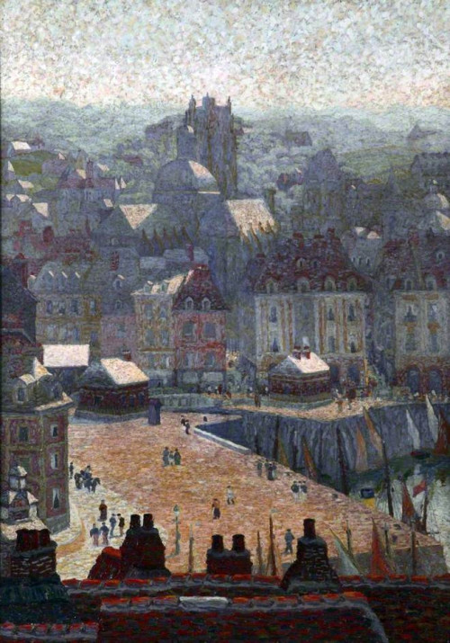 Le quai ensoleillé, Dieppe  -   Charles Ginner 1911British  1878–1952