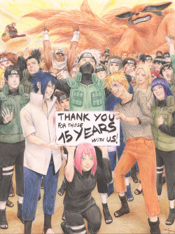 satokochaaan:    I’ve never been great with words, but I just want to say, Kishimoto-sensei, THANK YOU, THANK YOU SO MUCH for all your hard work during those 15 years, for making Naruto this huge part of my life… THANK YOU!!! Even though I’ve unfortunatel