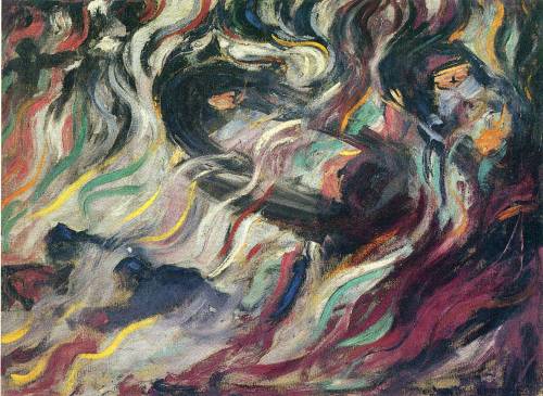 Umberto Boccioni&rsquo;s tryptich is entitled &ldquo;States of mind: those who go, farewells