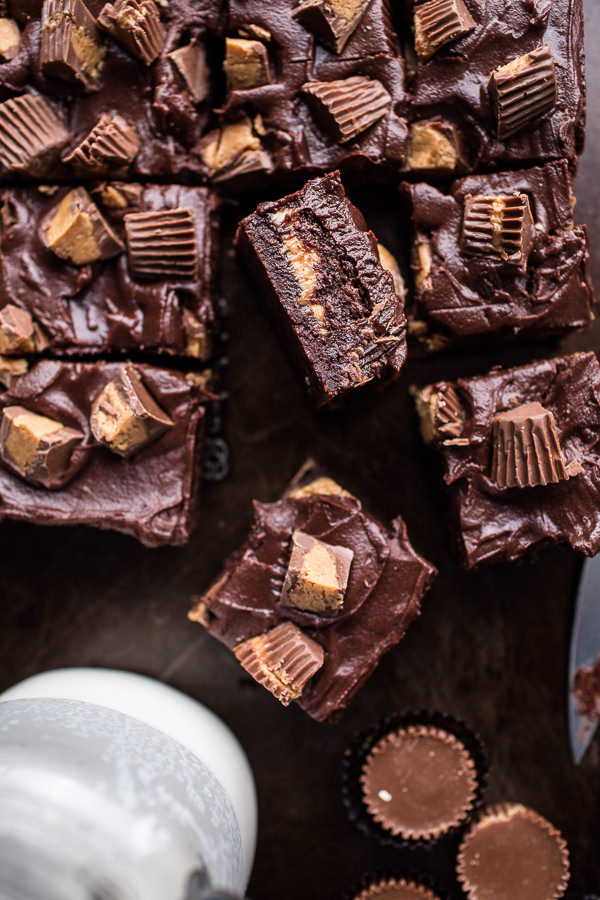 sweetoothgirl:  The Very Best Peanut Butter Cup Fudge Brownies  