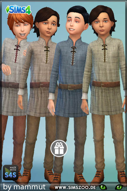 Blackys Sims 4 Zoo - Medieval clothes for kids by mammut. Details...
