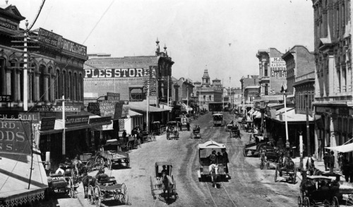 Another city, another time: Los Angeles, 1885, 1st and Spring Street.