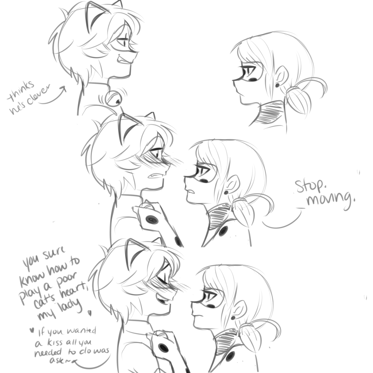 taylordraws:kitty bells are not very stealthy chat noir!!!