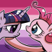prettyponyblog:TwiPie icons with a f2u themed lesbian flag by yours truly!