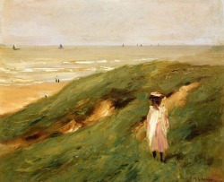 post-impressionisms:  Dune near Norwijk with Child, Max Liebermann. 1906.
