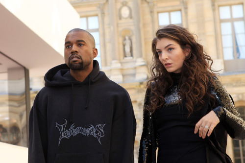 thelordeswork:Lorde and Kanye West arriving to Dior’s 2015/16 show