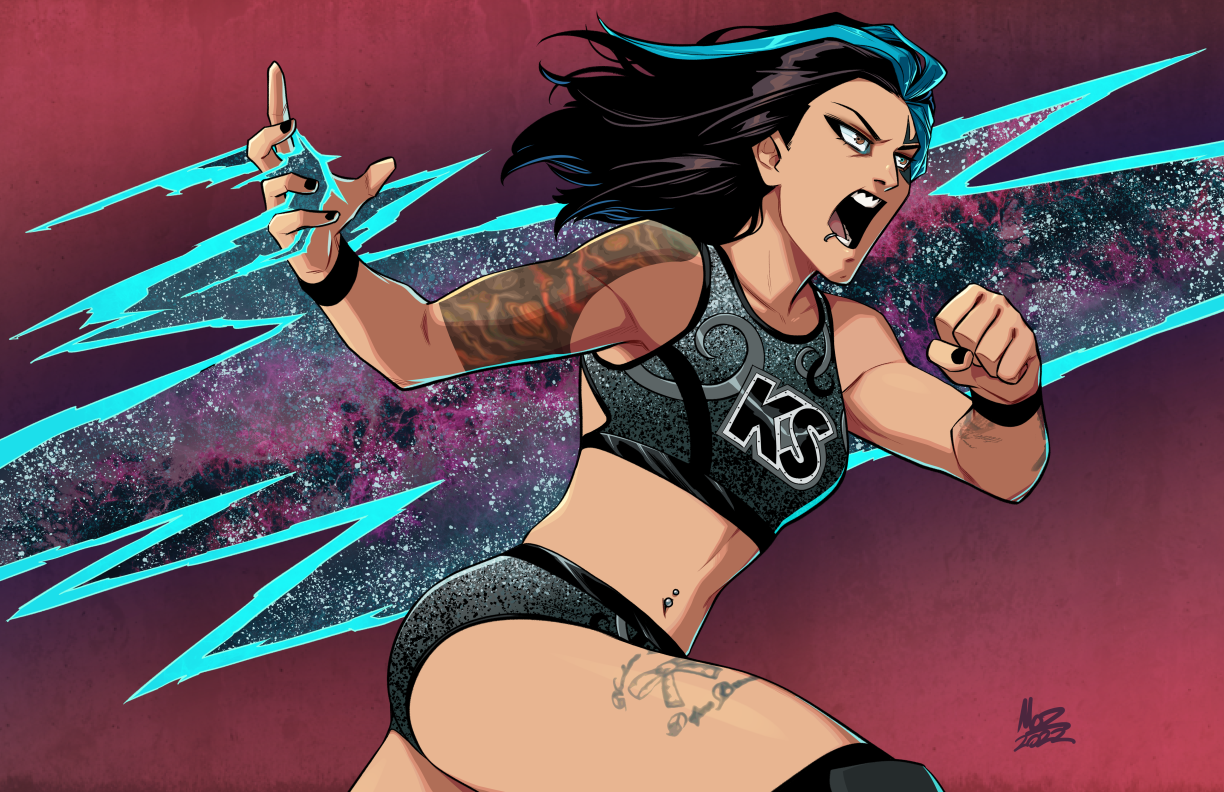 Fan art of AEW’s Kris Statlander