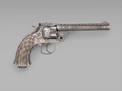 peashooter85: Ornate Smith and Wesson New Model No. 3 revolver crafted by Tiffany and Co., late 19th