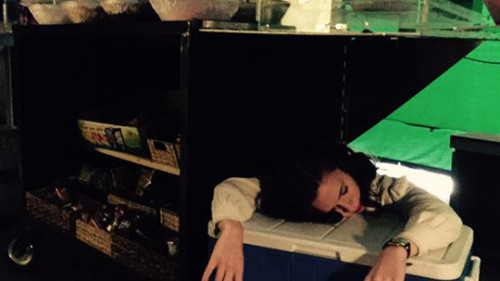 Hayley Atwell working on the set of Marvel&rsquo;s Agent Carter Original tweets 1, 2, 3, 4, 5, 6