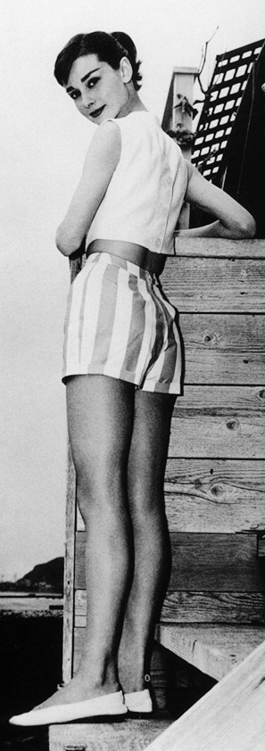 rareaudreyhepburn:  Audrey Hepburn in shorts requested by zell-am-see.  