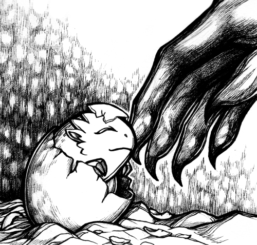 foxleycrow: Baby Glaurung, featuring his dad, Melkor. Little Glaurung looks like a potato. But he wi