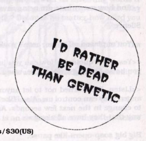 transgender-history:Gendertrash From Hell issue 2 volume 1, 1993(note: “genetic” is