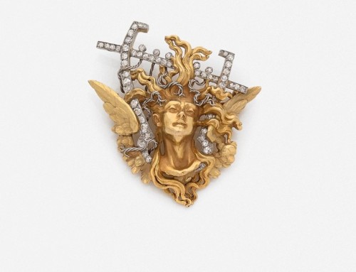 mactevirtute:“The head of Medusa”, Art Nouveau brooch (x) / “Orpheus”, diamond, gold and platinum br