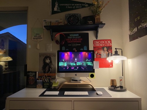 Documentation of the continued evolution of my desk. First, I know the iMac was mad frivolous but I 