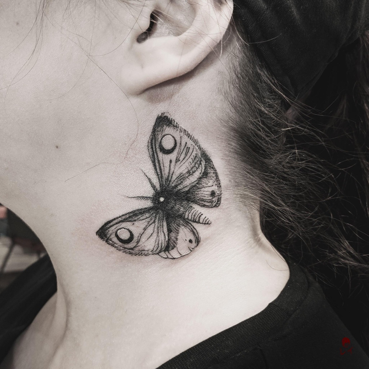 100 Moth Neck Tattoo Design png  jpg 2023