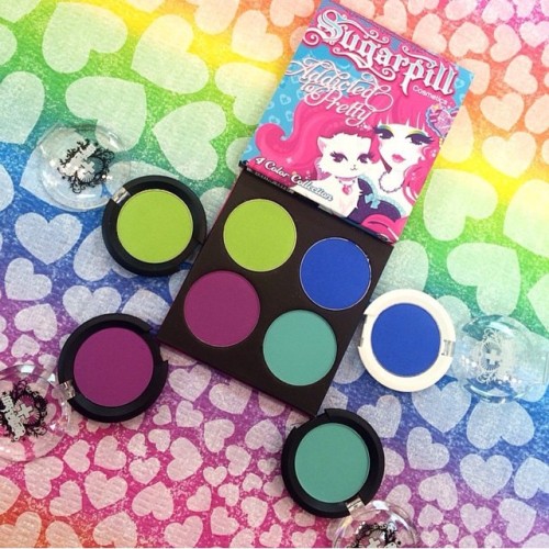 sugarpillcosmetics:  Yay, #sugarpill is now carried at @rubymakeupacademy! Pictured: Heart Breaker eyeshadow palette and individual compacts.