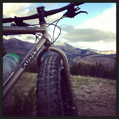 gimmearaise: First #fatbike ride on the #surly #moonlander, it slays! #crestedbutte #GOride #yahoo