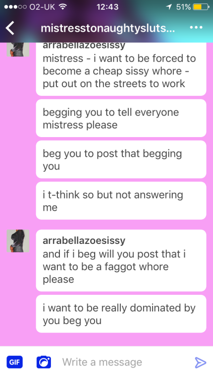 mandysydney: Just look at this depraved sissy faggot begging Mistress telling her all his nasty litt